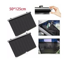 2x Window Roller Blinds Sun Shade Baby Interior UV Protection Visor 50x125cm Car