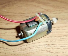 Scalextric open can Mabuchi motor with wires & pinion SUPERB vintage spares K