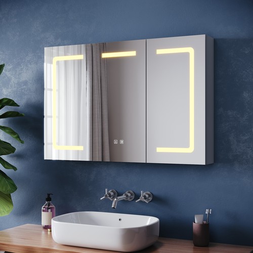 Bathroom mirror cabinet with - bathroom,