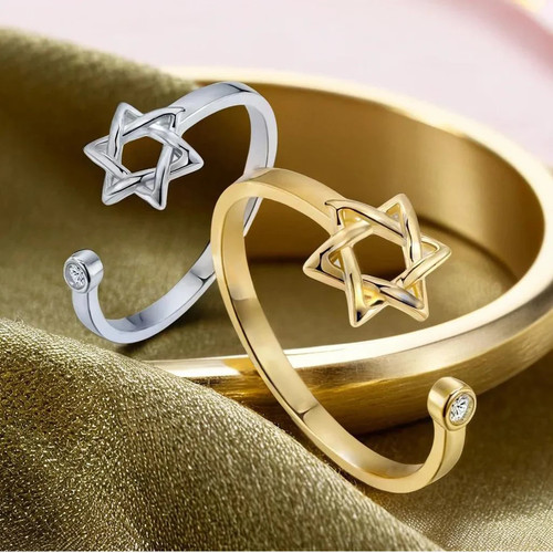 Adjustable star david ring - adjustable,