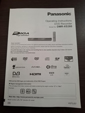 Panasonic Owner Manual Guide Book for DVD Recorder DMR-XS380