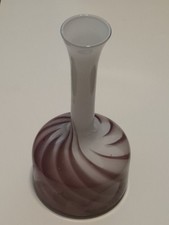 Vintage Opaline Glass Vase Long Slender Neck Hand Blown Art Glass VGC 25cm Tall