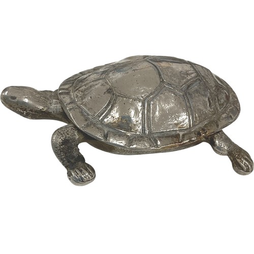 Vintage silver coloured turtle - vintage,