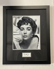 Elizabeth Taylor Black And White Portrait Framed With Autograph