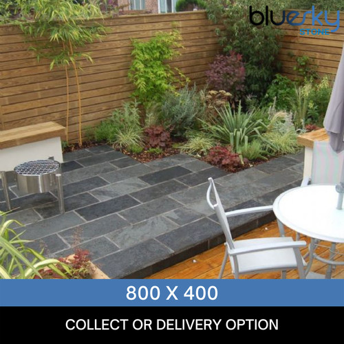 Black slate paving - paving, slabs