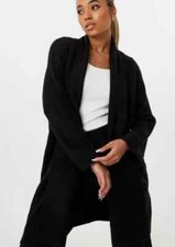 JACK WILLS LONGLINE KNIT CARDIGAN Overisized Black