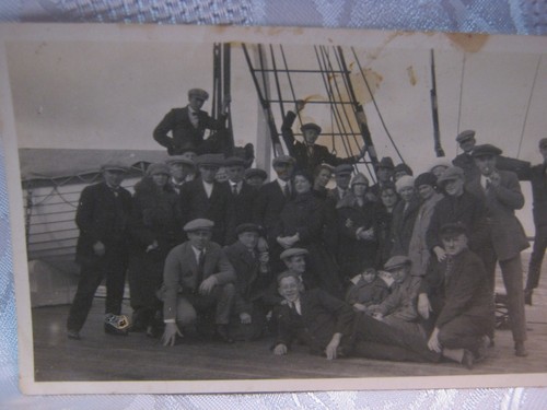 Old photo people aboard - old,