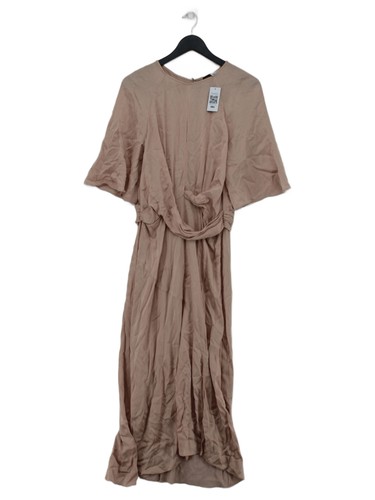Reiss wrap midi dress tan - wrap,
