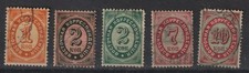 Russia Levant - 1870s - SG 17, 27, 28, 32 & 33