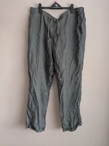 Grey 100 linen trousers - tu,