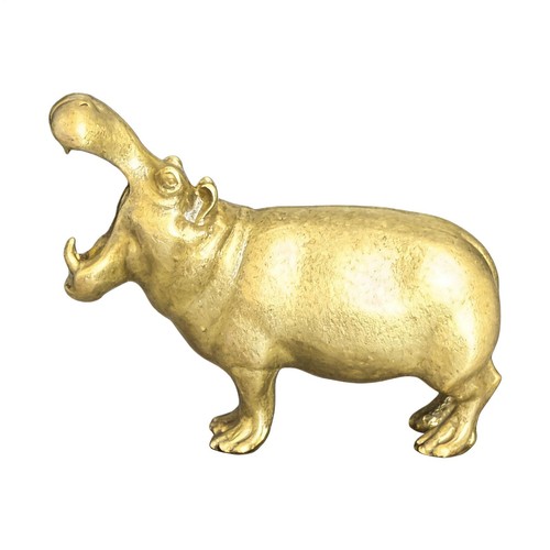 Brass hippopotamus figurine - brass,