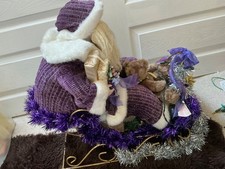 Large  Metal Frame  Sleigh  With Santa  Christmas Decoration