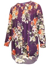 Roamans Tunic Shirt Blouse Top PURPLE Dark Berry Romantic Rose UK Sizes 16 to 38