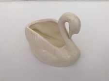 Ceramic Swan Trinket Pot White