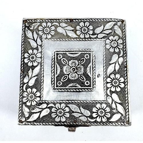 Vintage silver tone floral - tone,