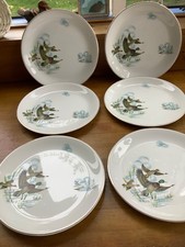 Vintage Myott Fenland Flying Ducks 9” Dinner Plate x 6 Perfect condition