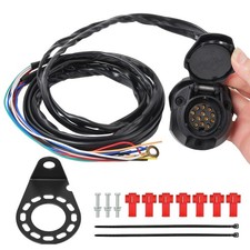 13 Pin Pre Wired Socket For Tow Bar Electrics With 2m Cable Caravan Trailers New