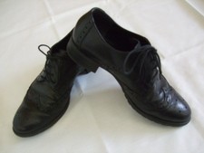 Ladies Black Leather Brogue