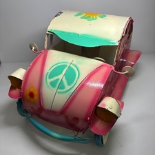 Volkswagen Beetle Tin Metal Yard Art Statue Hippie Van Colorful Retro