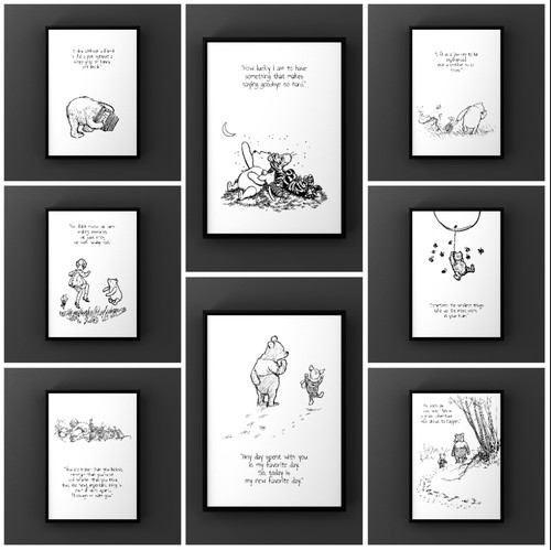 Winnie the pooh black and - the,