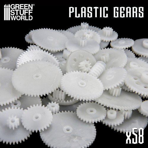 58x plastic cogs and gears - cogs,
