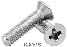 M3 (3mmØ) POZI COUNTERSUNK MACHINE SCREWS ZINC PLATED POZIDRIVE CSK BOLTS, KAY'S