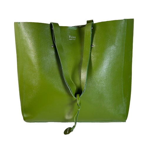 Fiore green leather large tote - fiore,