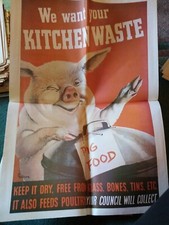 WW2 PROPAGANDA POSTER PIG FOOD