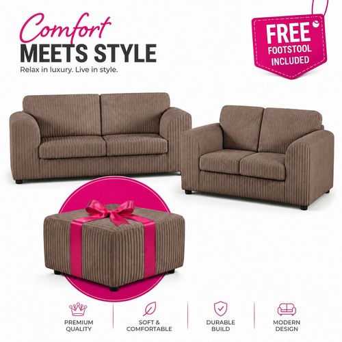 Corner sofa jumbo - sofa, cord,high