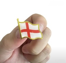 St George's England English Red Cross Flag Lapel Pin Badge Gold Back