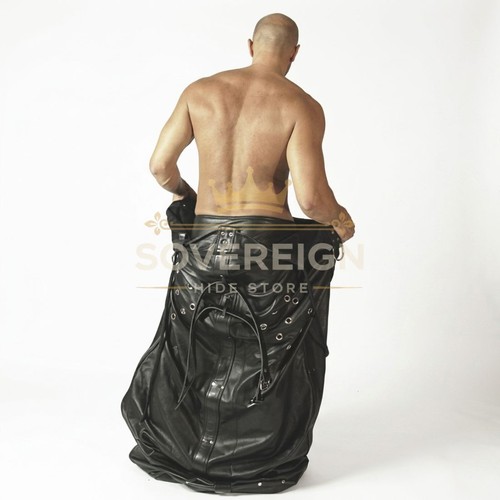 Premium black leather body bag - body,