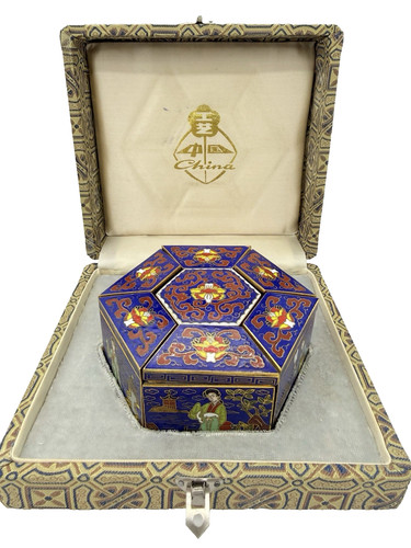 Vtg chinese cloisonne lidded - chinese,