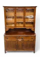 ANTIQUE OAK SCHOOL COLLEGE BOOKCASE ART DECO  SOLID OAK C1930s RARE