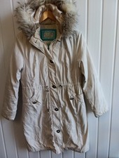 Per Una Water Repellant Slightly Padded Parka Style Coat Stone Lined Medium FO