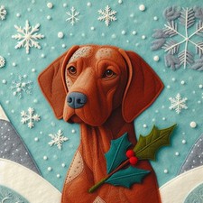 Single Luxury Vizsla Christmas Card XBL