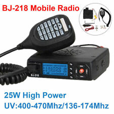 BJ-218 Mini Car Mobile Transceiver VHF UHF Dual Band Two Way Radio 128 CH 25W UK