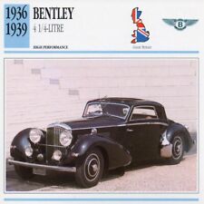 1936-1939 BENTLEY 4 1/4 Litre Classic Car Photo/Info Maxi Card