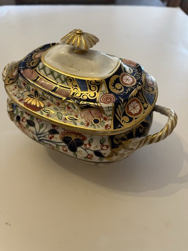 Crown derby imari lidded sugar - crown,