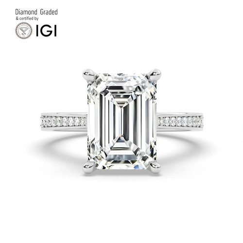 Emerald diamond engagement - emerald,