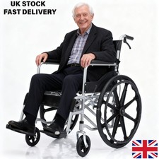 24 Inch Silver Wheelchair with