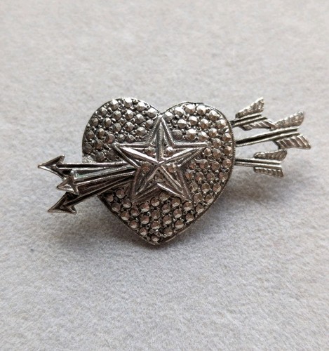Vintage marcasite effect - effect, heart