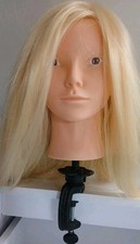 Hairdresser Styling Training Head Long Blonde Hair Mannequin Rotating Stand