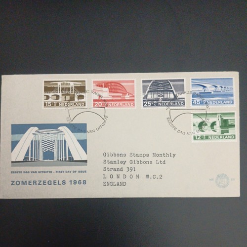 1968 netherlands bridges fdc - netherlands,