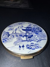 Vintage Stratton Compact Willow Pattern Made In England