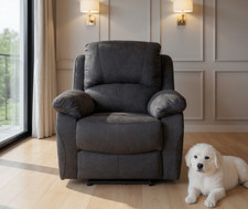 Grey Fabric Suede Recliner Electric Sofa Collection 3+2+1 Suite