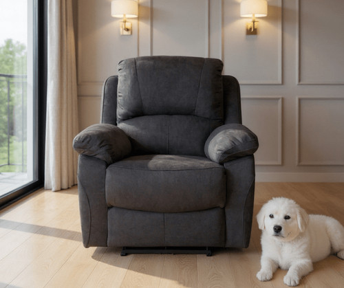 Grey fabric suede recliner - grey,