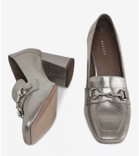 Radley silver leather heeled - silver,