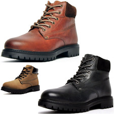 Mens Leather Military Combat