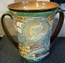 ANTIQUE MAY 1937 ROYAL DOULTON GEORGE VI & ELIZABETH LTD ED 2 HANDLED LARGE JUG