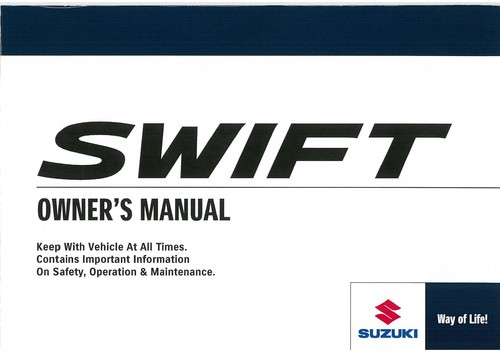 Suzuki swift owners manual - suzuki,